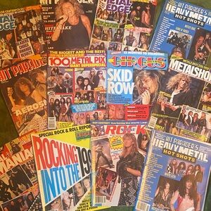 Vintage 80s–90s Heavy Metal Magazines lot of 12